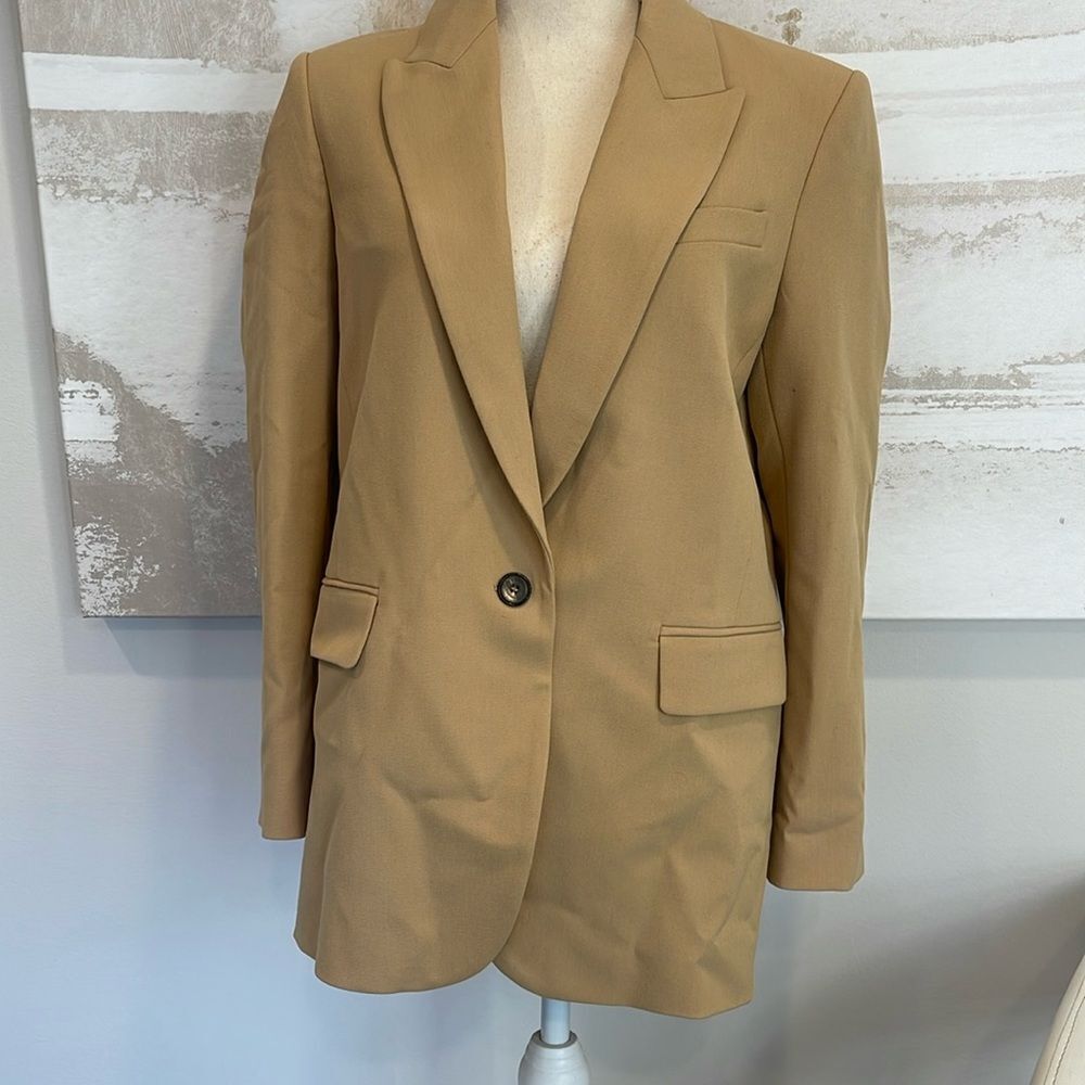 ZARA Butterscotch Color One Button Closure Blazer